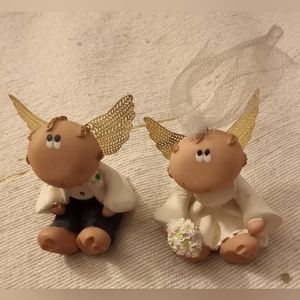 Angel Cheeks Bride and Groom Figurines